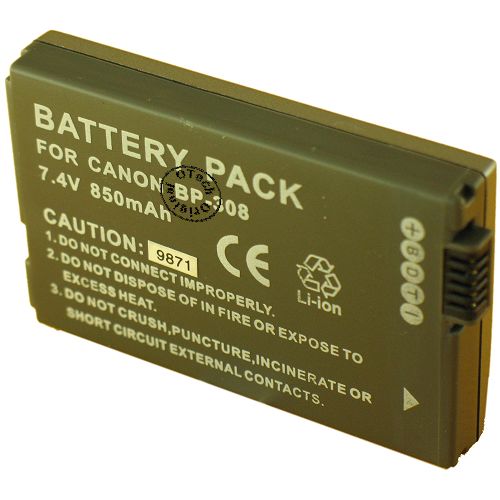 Batterie Camescope Li-ion. capacité: 850 mAh pour CANON BP-308