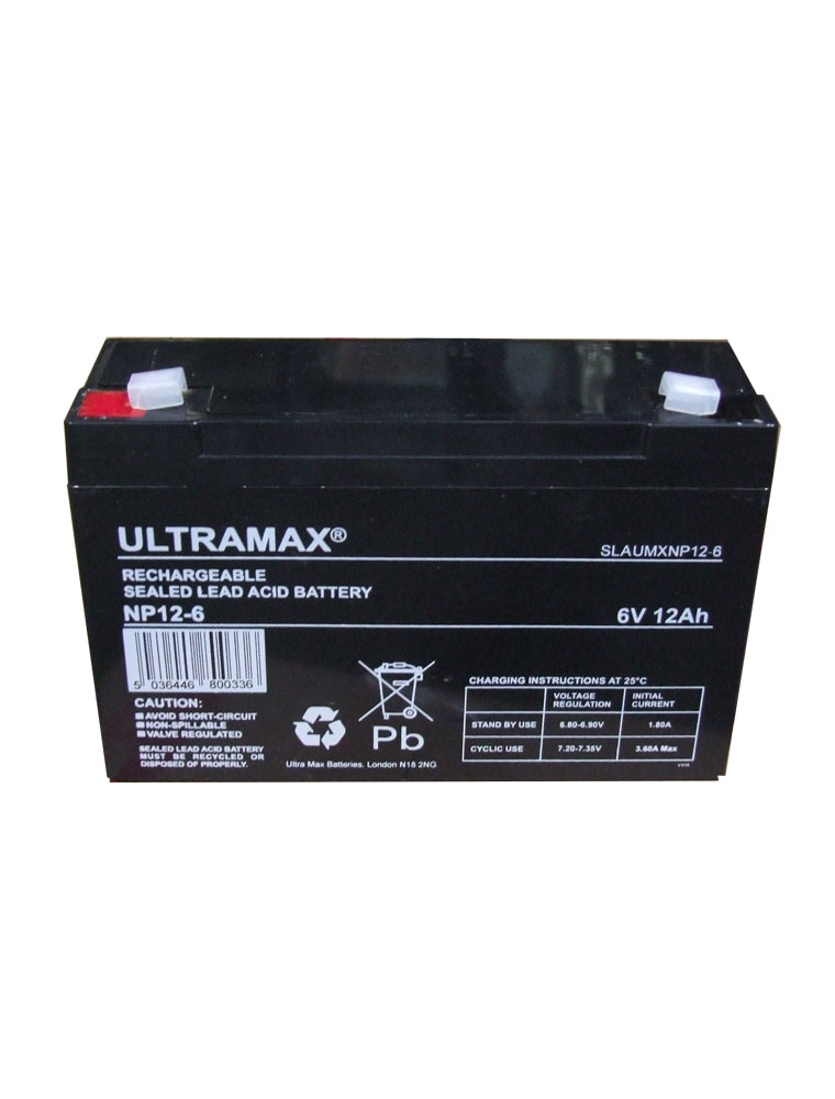 Batterie au plomb 6 Volts 12Ah ULTRA MAX SLA NP12-6 VRLA