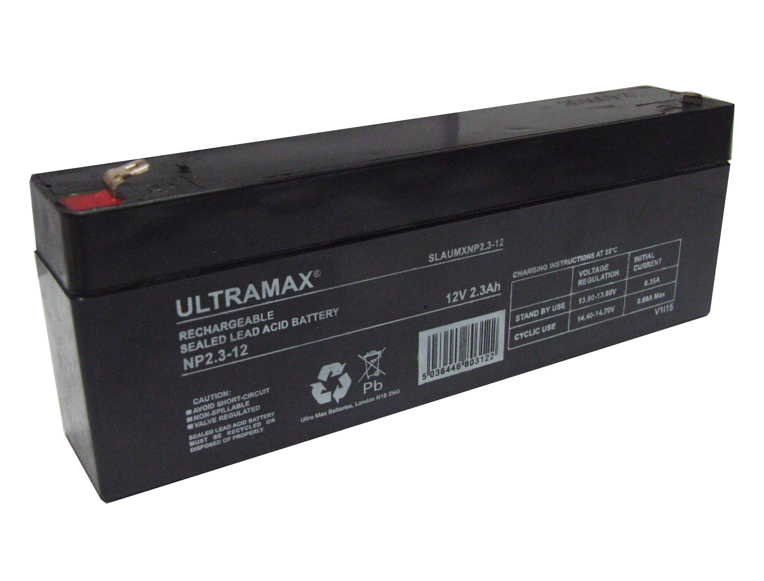 Batterie au plomb 12 Volts 2,3Ah ULTRA MAX SLA NP2.3-12 VRLA