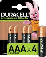 Pack de 4 piles rechargeables AAA/LR03 Duracell Stay charged 900mAh