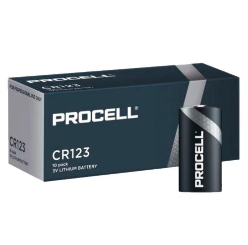 Pack de 10 piles CR 123 Lithium 3V Duracell Procell